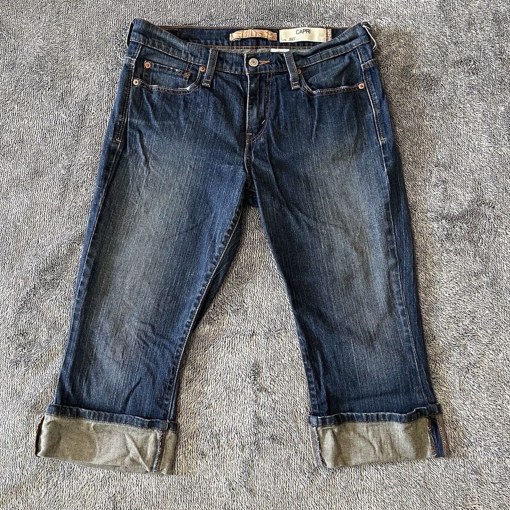 Levi's 515 Capri Jeans Cuffed Size 8 Medium Wash Women's